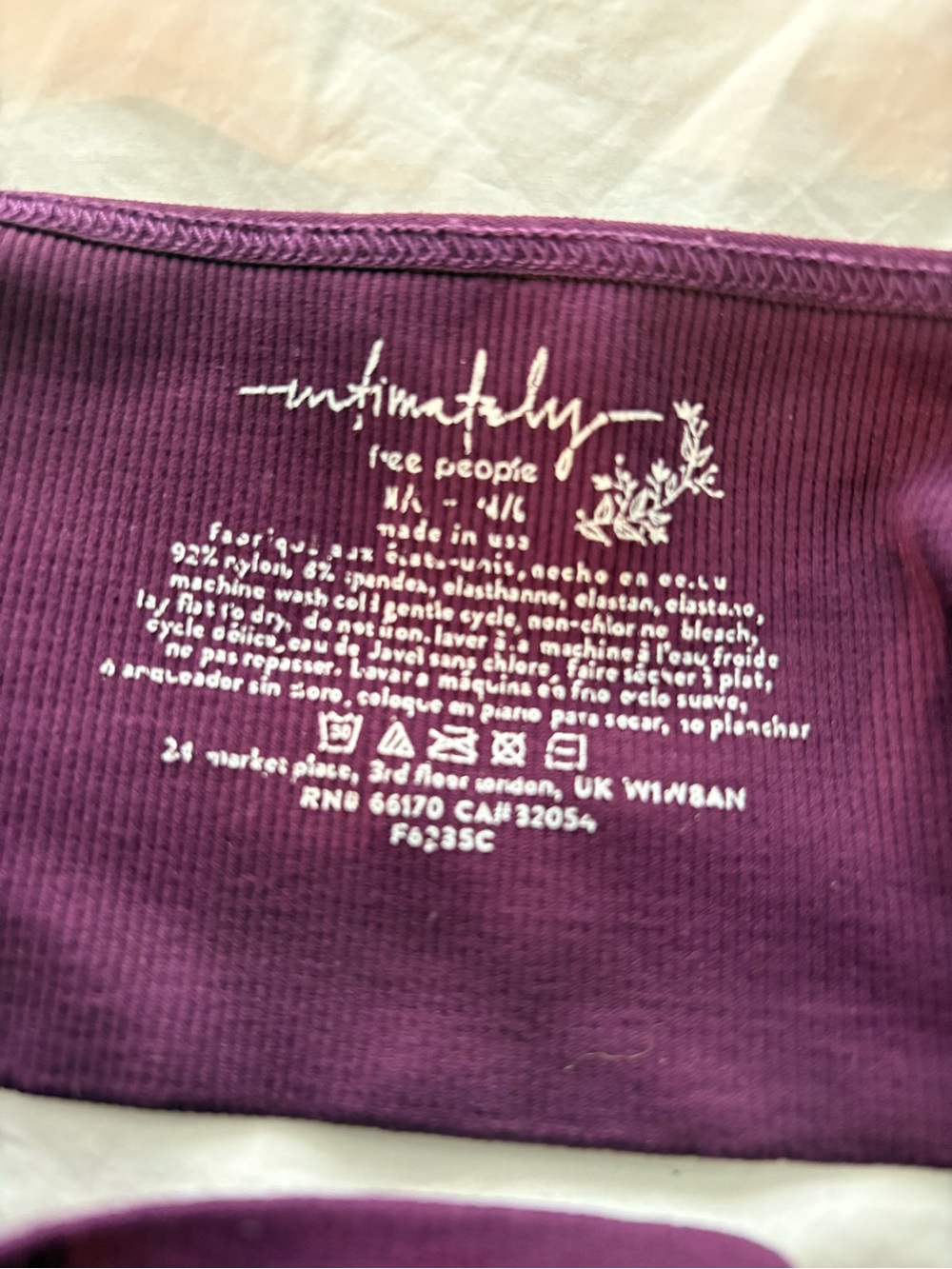Seamless Deep V Ribbed Bralette — Purple - Picture 3 of 3